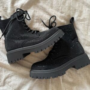 Shein Combat Sparkle Boot size 38